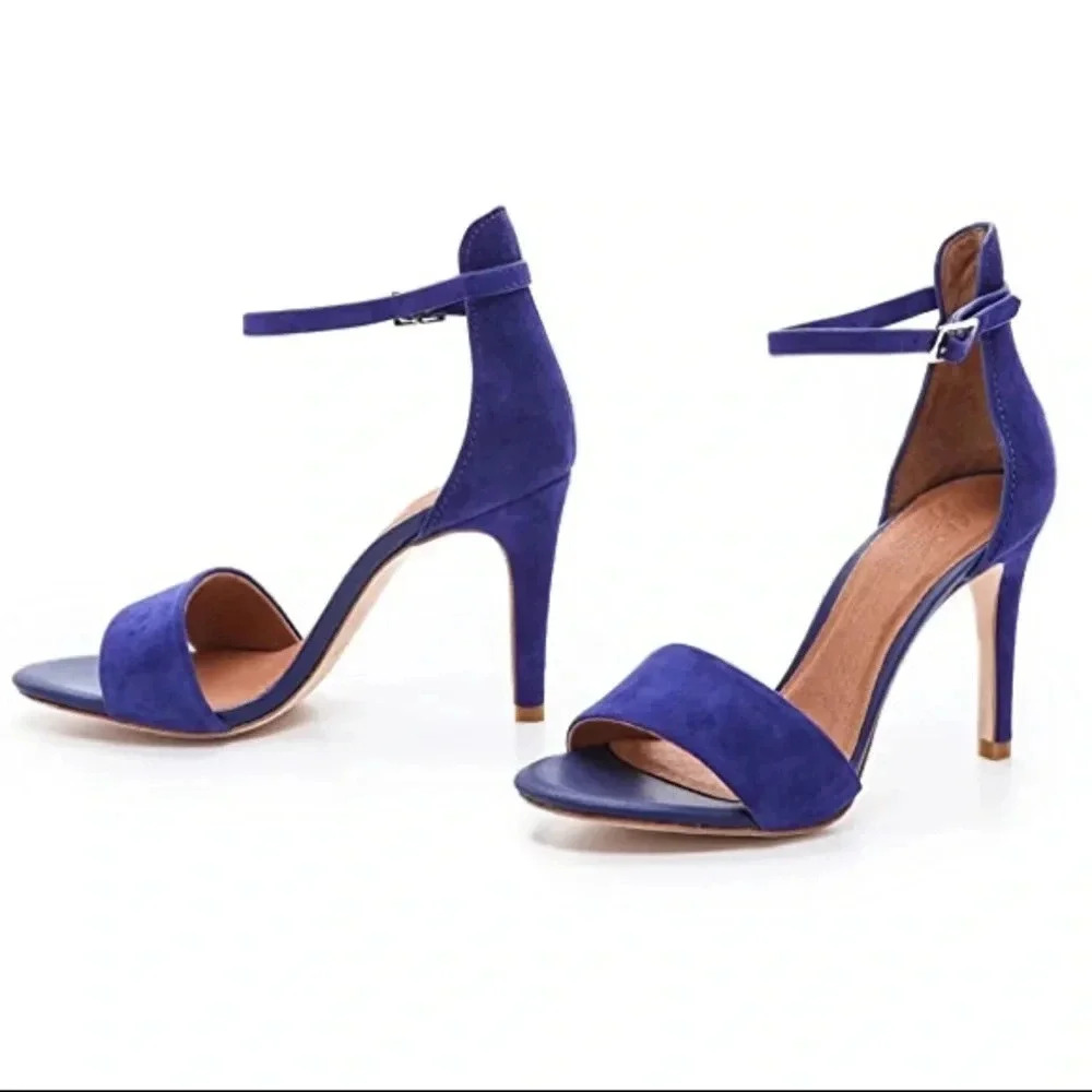 JOIE EUC Cobalt Suede Jaclyn Sandals High Heels Cobalt Blue - Picture 4 of 8
